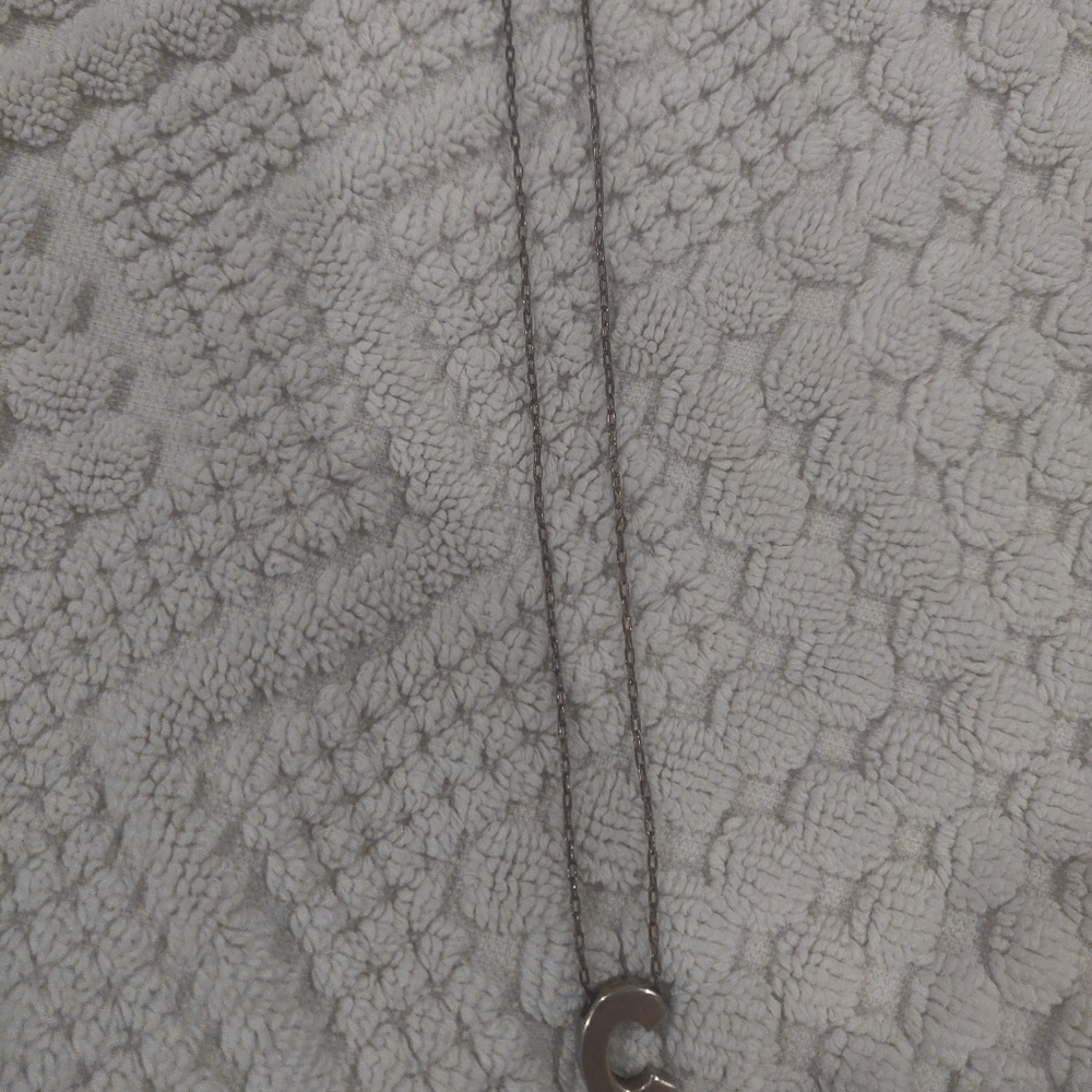 Vintage Sterling Silver Initial Necklace